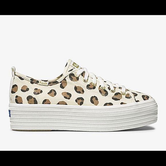 Keds Shoes - Keds Women's Leopard Print Platform Sneakers in Cream and Brown